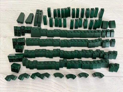 LEGO DARK GREEN LOT 130 PCS 1X2 2X2 SLOPE BRICK INVERTED VARIETY BUILDING PIECES