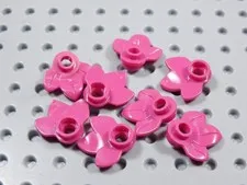 LEGO Lot of 8 Magenta Pink Plant Plates w/ 3 Leaves Minifig BL