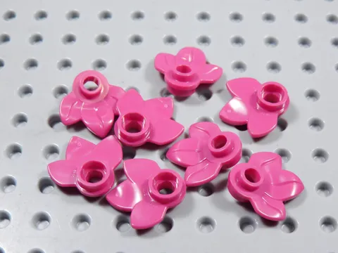 LEGO Lot of 8 Magenta Pink Plant Plates w/ 3 Leaves Minifig BL