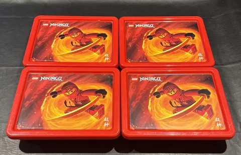 Lego Ninjago Stackable Storage Box 4092 vintage Masters of Spinjitzu Lot Of 4