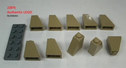 LEGO NEW 1x2x2 Dark Tan Slope 65° (10x) 6354068 Brick 60481