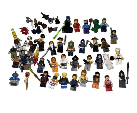 LEGO Minecraft Minifigure Lot w/ Weapons, Accessories & Parts, Random Pieces
