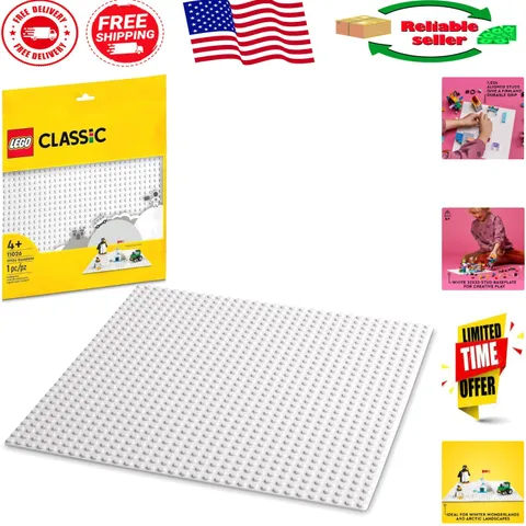 Imagination Unleashed: 32x32 Classic White Baseplate for Creative Building Fun