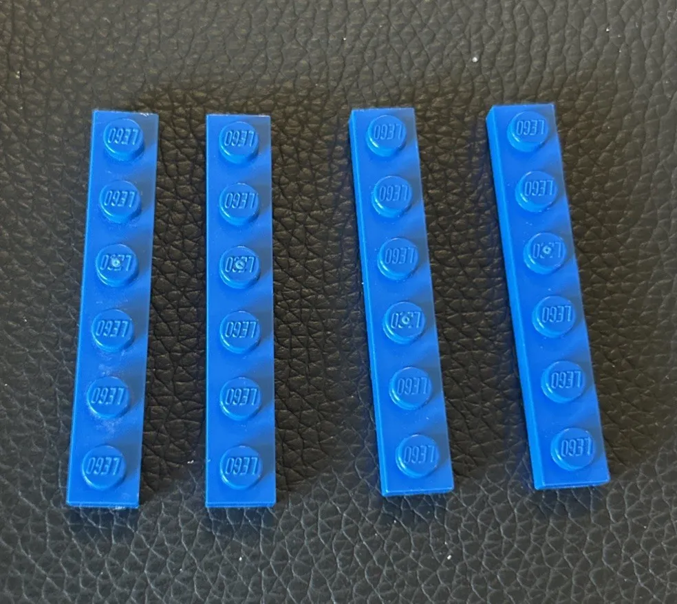 Lego 1x6 Plate Lot 4 Part #3666 Flat Blue