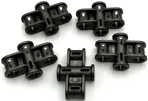 Lego 5 New Pearl Dark Gray Technic Axle Connectors 2 x 3 Quadruple Parts