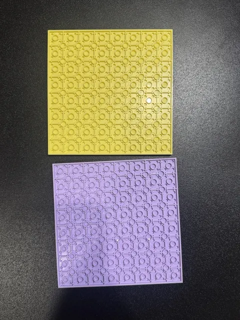 Genuine LEGO 32x32 Baseplates Lot of 2 Yellow & Lavender Purple Base Plates