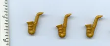 LEGO x 3 Pearl Gold Minifig, Utensil Saxophone NEW musical instrument band