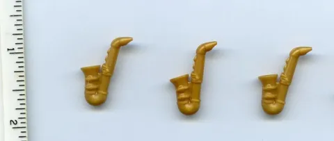 LEGO x 3 Pearl Gold Minifig, Utensil Saxophone NEW musical instrument band