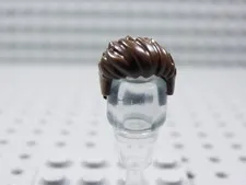 LEGO Dark Brown Short Hair Minifig Swept Up in Front BQ