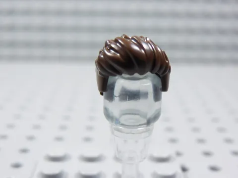 LEGO Dark Brown Short Hair Minifig Swept Up in Front BQ