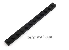 12 LEGO Black Plate 1 x 12 (60479) - (12 Pieces)