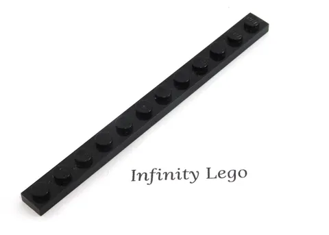 12 LEGO Black Plate 1 x 12 (60479) - (12 Pieces)