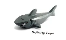 LEGO Dark Bluish Grey Shark with Gills & Metal Plate over 1 Eye (14518 70834) x1