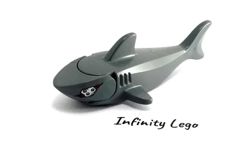 LEGO Dark Bluish Grey Shark with Gills & Metal Plate over 1 Eye (14518 70834) x1