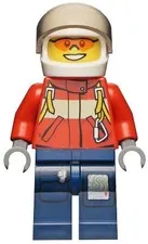LEGO® Minifigure Town cty0278 Fire Pilot Male Red Fire Suit w/Carabiner Dark Blu