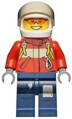 LEGO® Minifigure Town cty0278 Fire Pilot Male Red Fire Suit w/Carabiner Dark Blu