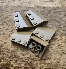 LEGO Dark Tan Wedge 3 x 3 Sloped Right. QTY 5. Part No. 48165.