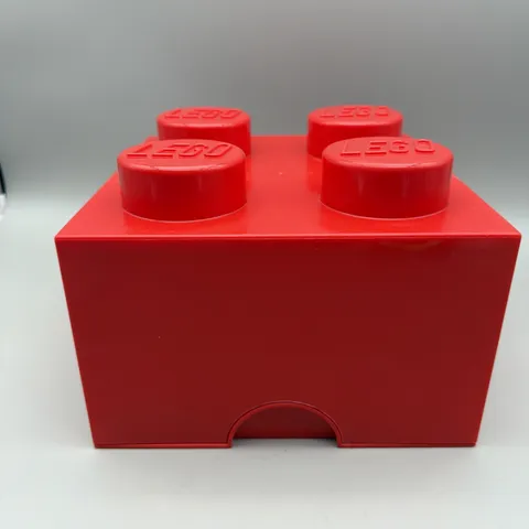 Lego 4 Stud Storage Brick Container Stackable 10x10x6 Capacity Red