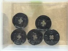 LEGO Parts - Black Plate, Round 2 x 2 with Axle Hole - No 4032 - QTY 5