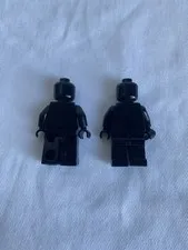 Lot of 2 Lego Plain Black Minifigure Monochrome Figure Gentleman #15