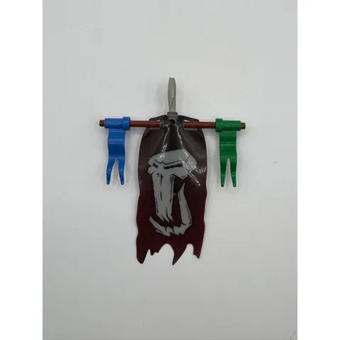LEGO Castle Part 61747 Flag 4x9 Tattered with Troll Skull Pattern Fantasy Era