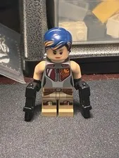 Lego Star Wars Minifigure Sabine Wren Blue Orange Hair With 2 Blasters 75106