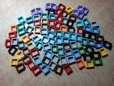 LEGO BULK LOT 94 WINDOW FRAME NO PANES 1X2X2 FLAT FRONT #60592 MIXED COLORS