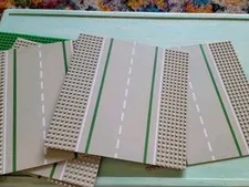 LEGO Vintage Road Base Plate Gray Lot of  5 Straight
