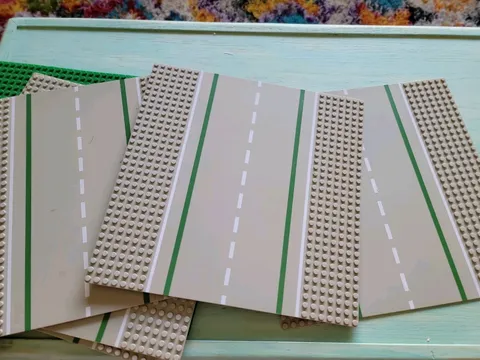 LEGO Vintage Road Base Plate Gray Lot of  5 Straight