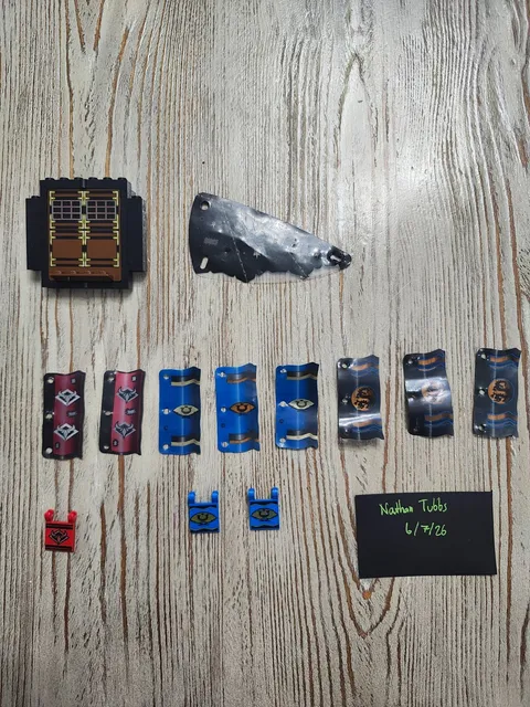 Lego Ninja banners, flags, door, and glider wing