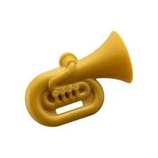 LEGO - Minifigure, Utensil Musical Instrument - Tuba - Pearl Gold