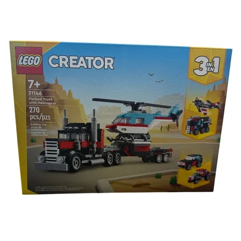 LEGO Creator 3in1 Flatbed Truck with Helicopter Toy  Propeller Plane New Sealed