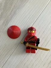 Lego Minifigure Ninjago Kai Katana, Hammer, Red Rice Hat