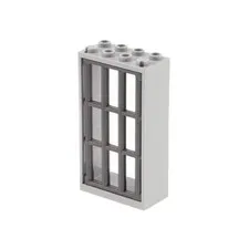 1x LEGO Door Frame 2x4x6 New-Light Gray Grid Pearl Dark Gray 92589 60599