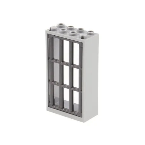 1x LEGO Door Frame 2x4x6 New-Light Gray Grid Pearl Dark Gray 92589 60599
