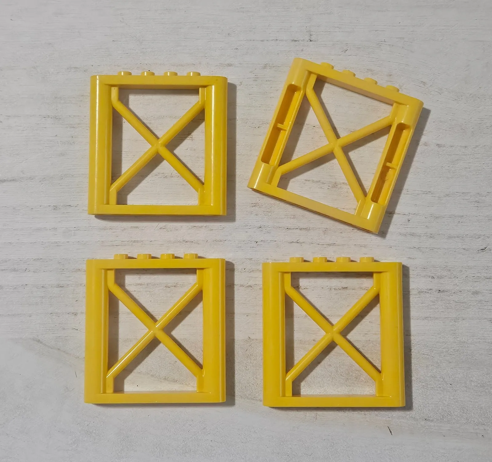 Lego 64448 Yellow Support 1 x 6 x 5 Girder Rectangular 4 Pc Lot