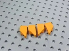 LEGO Lot of 4 Orange 1x2 Curved Wedge Slopes Left and Right AY