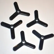 LEGO #2421 Airplane Propeller 3 Blade Black 5PC