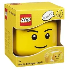 LEGO Storage Head Large Boy Face Yellow Container Toy Organizer