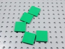 LEGO Lot of 5 Bright Green 2x2 Smooth Tiles Plates BM
