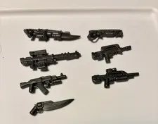 Assorted Lot Of Custom Brick Weapons. Preowned Good Condition.