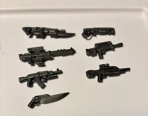 Assorted Lot Of Custom Brick Weapons. Preowned Good Condition.