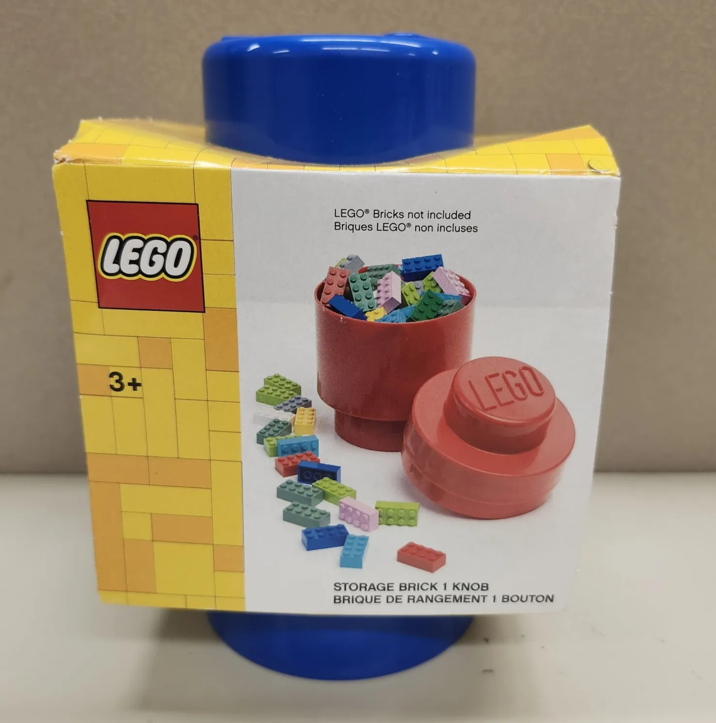 LEGO Round Storage Brick 1 Knob Stud Blue Organizer Tub Single New