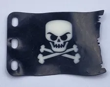1x Lego Plastic Flag 7x4 Pirates Jolly Roger 6243 6253 4540642 84622