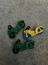 3 Vintage Lego Duplo MOTORCYCLE Motorbike Legoville City