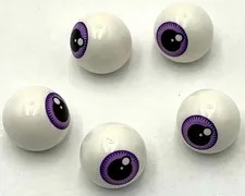 Lego 5 New White Technic Ball Joint w/ Eye Black Pupil and Lavender Iris