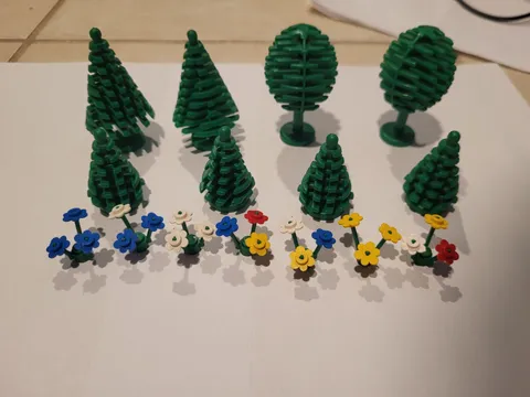 Mint Vintage LEGO Trees Flowers Lot 3470 3471 2435 3741 3742 Pine Fruit Plants