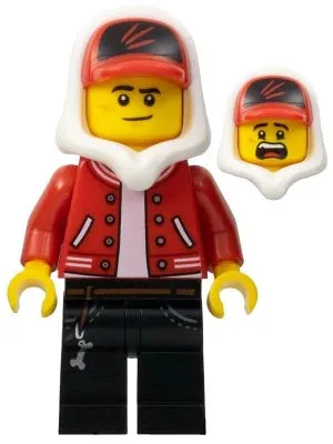 LEGO® Minifigure Hidden Side hs018 Jack Davids Red Jacket w/Cap and Hood (Lopsid