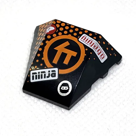 LEGO Black Wedge Printed 4 x 3 Triple Curved Orange Ninjago 64225pb035 Set 71706