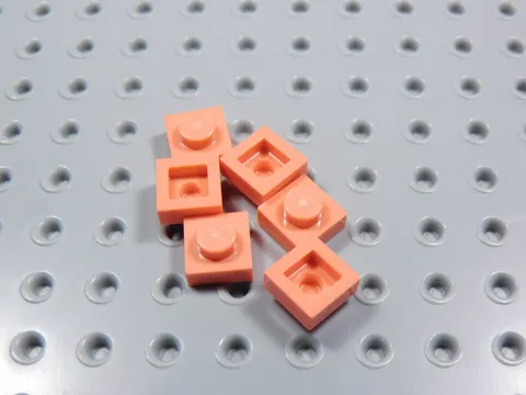 LEGO Lot of 6 Coral Pink 1x1 Plates BN